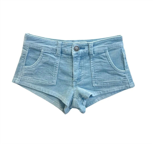Katie J Nyc - Girl's Denver Corduroy Shorts - blue - bottoms - clothing