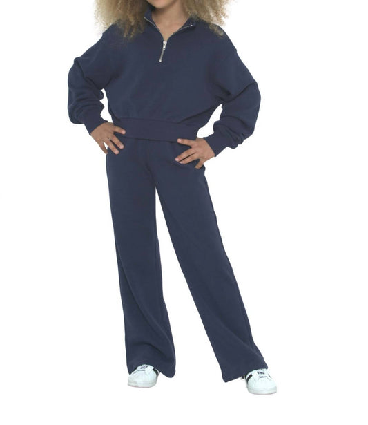 Katie J Nyc - Girl's Dylan Wide Leg Pant - blue - bottoms - clothing