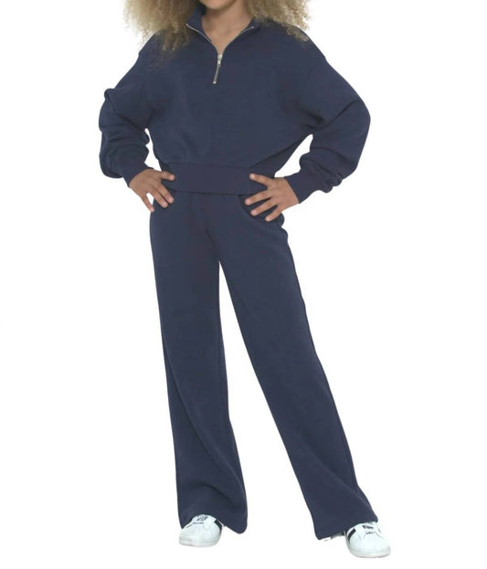 Katie J Nyc - Girl's Dylan Zip Sweatshirt - blue - clothing - hoodies