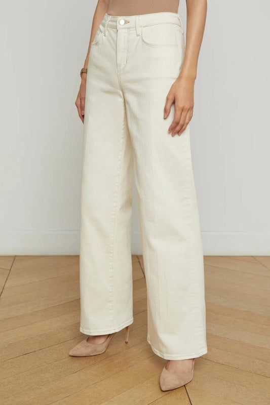 L'Agence - Women's Alicent High Rise Sneaker Flare Jeans - clothing - cotton - blend - flare