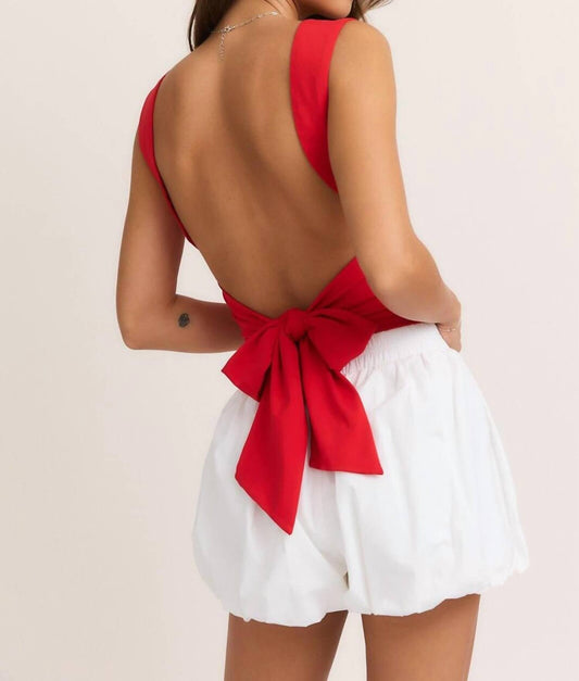 Lelis - Missy Open Back Bow Bodysuits - bodysuits - clothing - nylon - blend