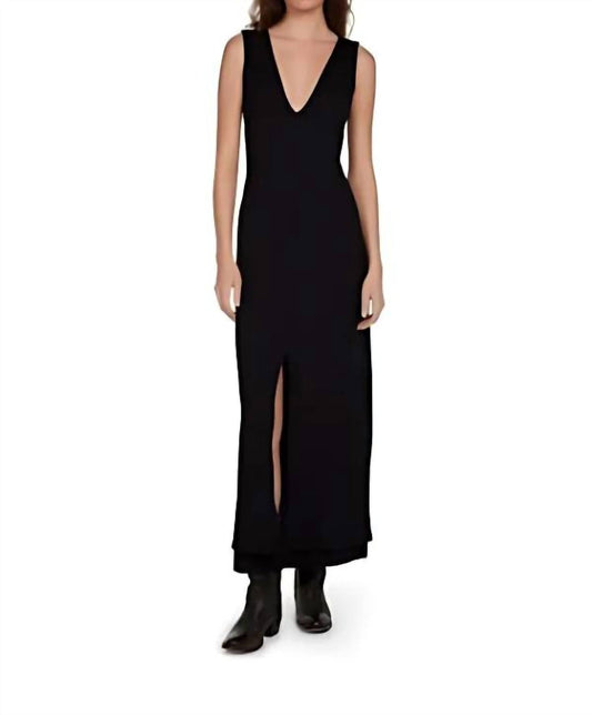 Les Tien - Ali Double V Tank Dress - black - clothing - dresses