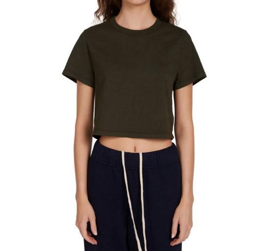 Les Tien - Daria Crop Tee - black - clothing - cotton