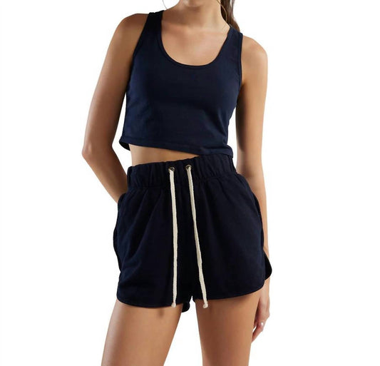 Les Tien - Kerry Crop Tank - blue - clothing - cotton