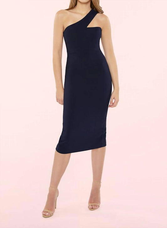 Likely - Florent One Shoulder Midi Dress - blue - clothing - dresses