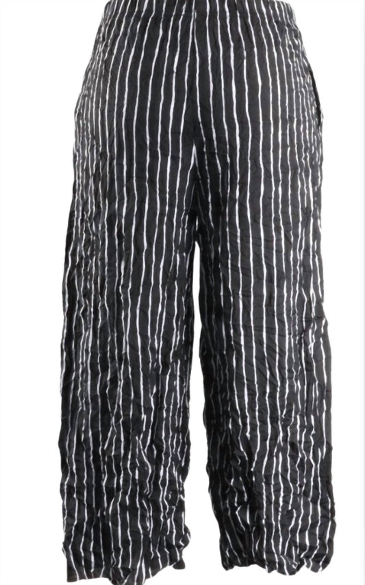 Liv - Easy Crop Stripe Pant - ankle - black - clothing