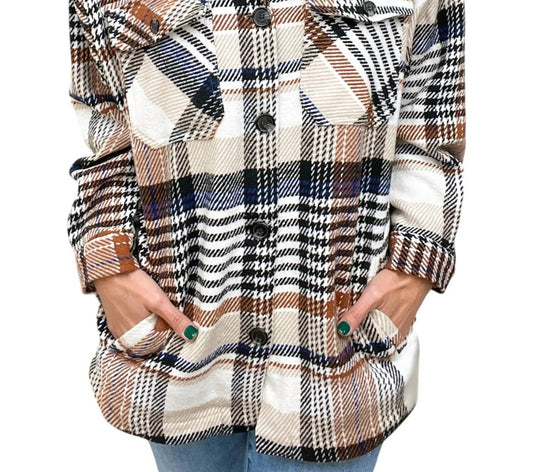Ltx Sportswear - Plaid Collared Coat - brown - casual - jacket - clothing