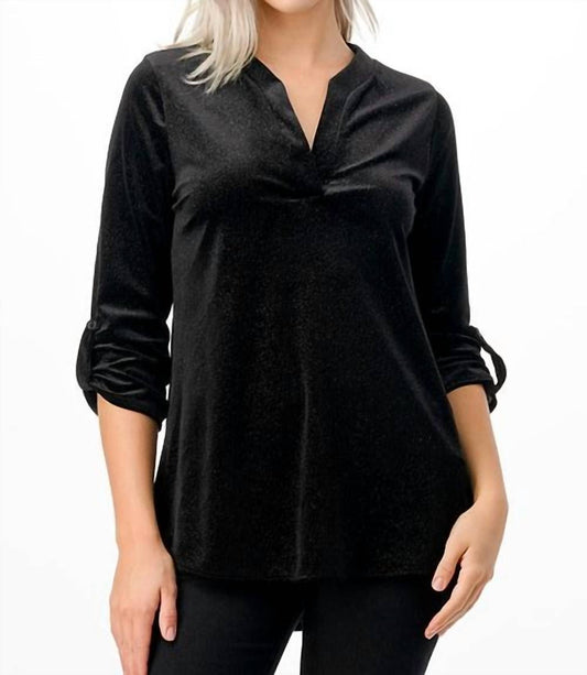 Ltx Sportswear - Sparkle Velvet Top - black - blouses - clothing