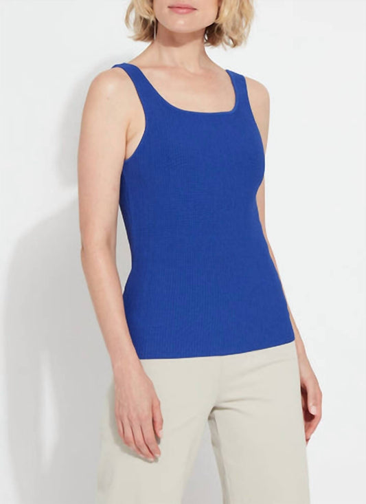 Lysse - Avril Ribbed Tank Top - blue - clothing - solid