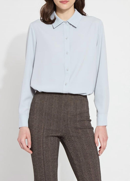 Lysse - Gentle Parker Button Down Top - blue - clothing - shirts