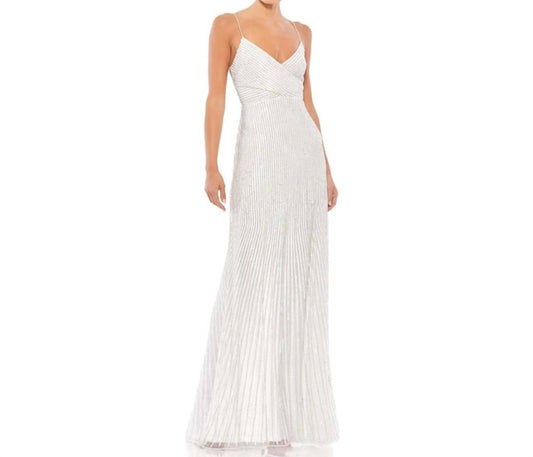 Mac Duggal - Sequin Spaghetti Strap Gown - clothing - dresses - maxi