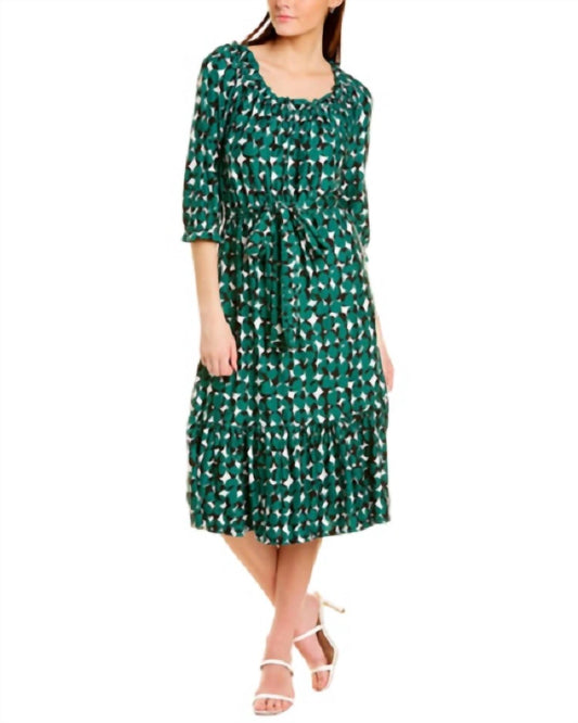 Melissa Masse - Ruffled Seeds Printed Dress - clothing - dresses - green