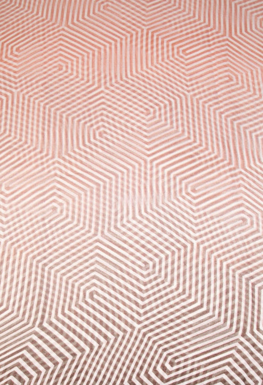 Melissa Masse - Women's Geometric Print Scarf - accessories - pink - rayon