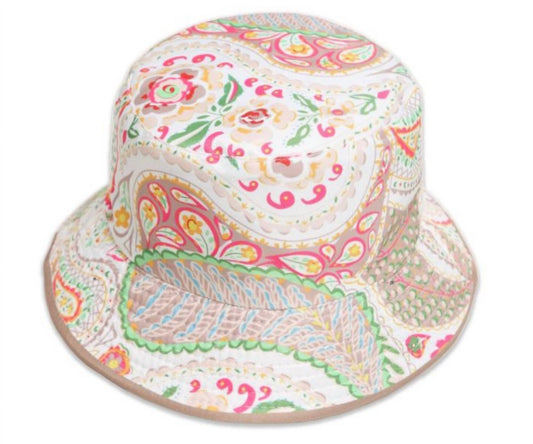 Melissa Masse - Women's Print Bucket Hat - accessories - beige - hats