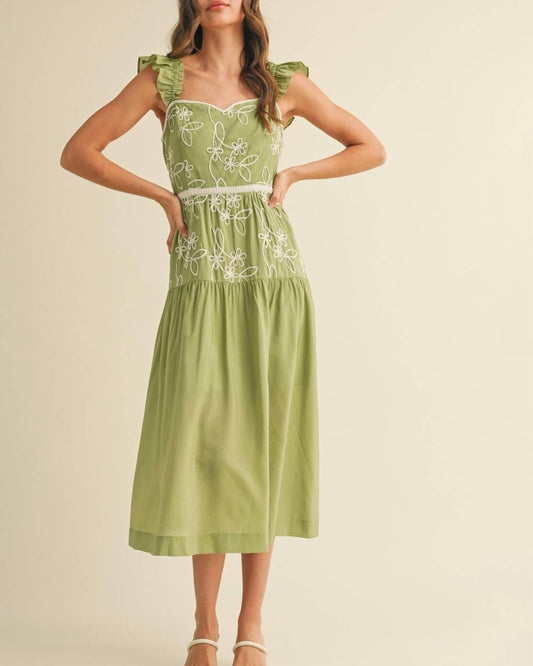 &Merci - Ruffle Sleeve Sundress - clothing - cotton - blend - dresses