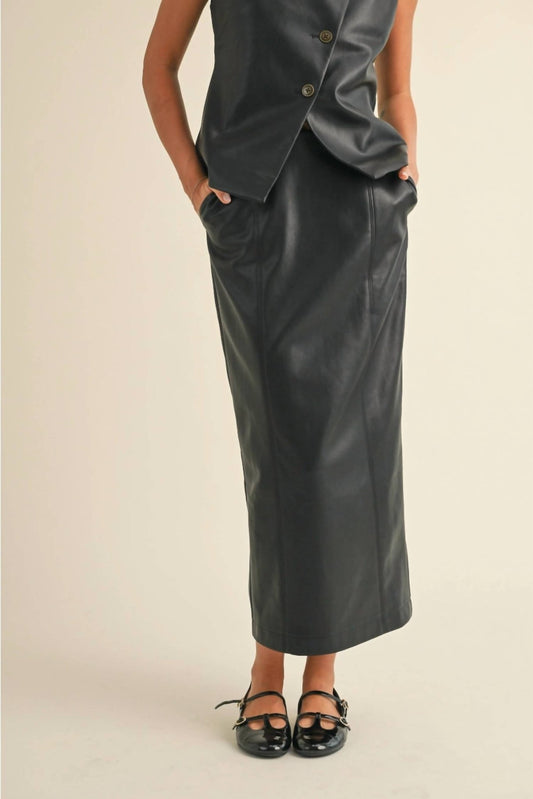 Miou Muse - Leather Pencil Skirt - black - clothing - leather