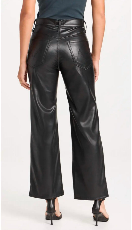 Mother - Rambler Zip Ankle Pants - black - clothing - faux - leather