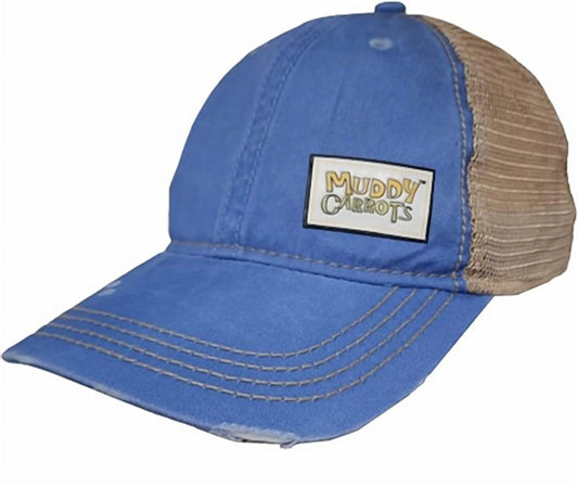 Muddy Carrots - Women's Tea Stained Mesh Back Hat - accessories - blue - hats