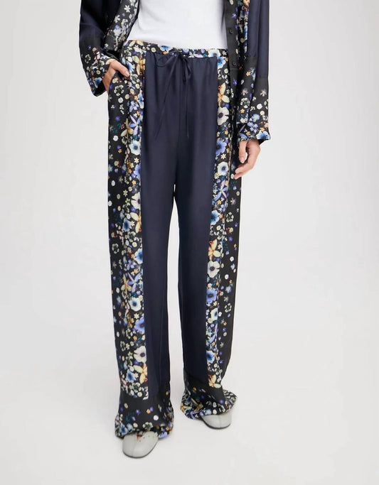 Munthe - Fabert Floral Silk Pants - black - clothing - floral