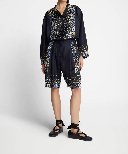 Munthe - Faiza Floral Silk Top - black - button - down - shirts - clothing