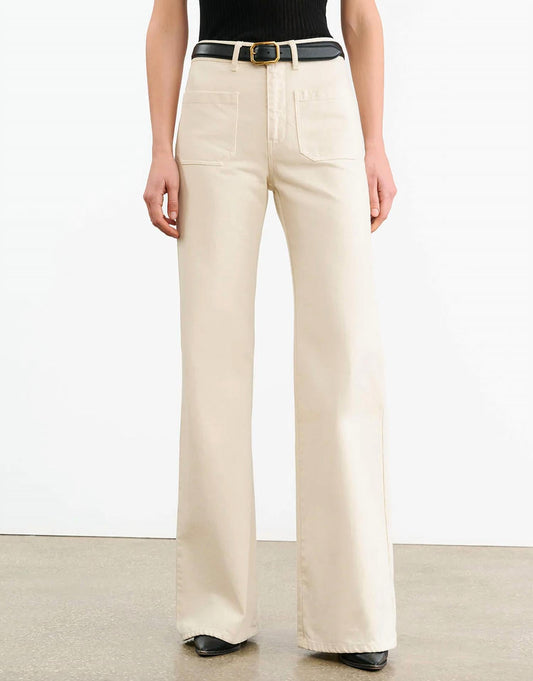 Nili Lotan - Florence High - rise Flare Leg Pant - beige - clothing - cotton