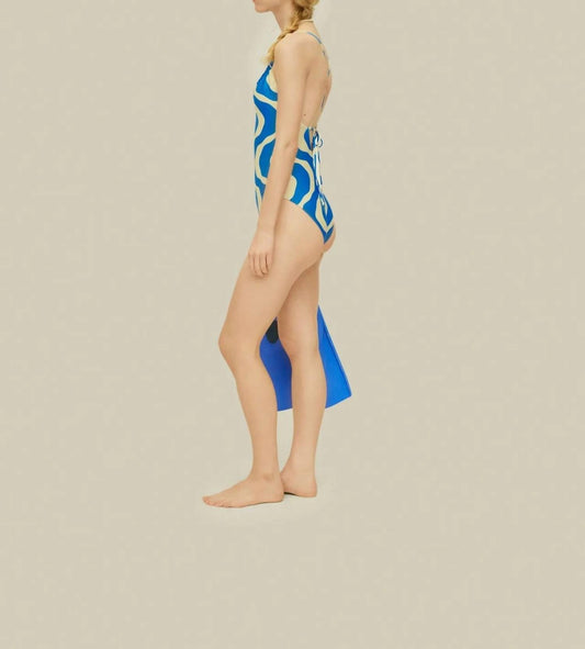 Oas - Rippling Iodio Bathing Suit - blue - clothing - one - pieces