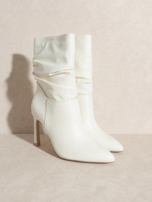 Oasis Society - Women Kali Slouch Boots - heeled - boots - shoes - white
