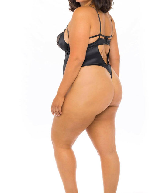 Oh La La Cheri - Ivy Teddy - Plus Size - black - bodysuits - clothing