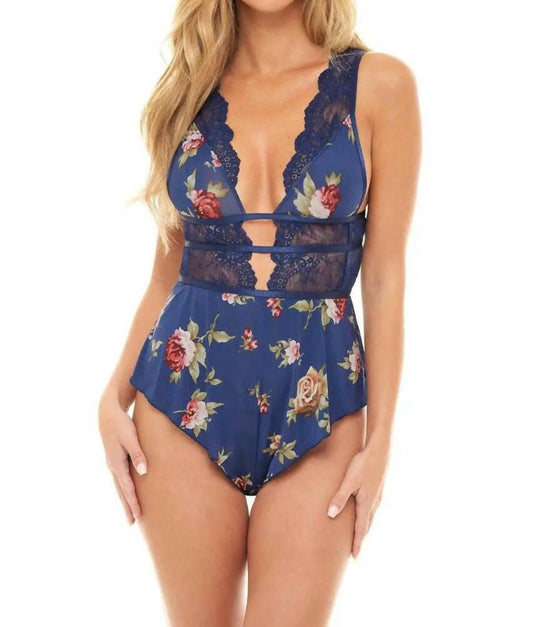 Oh La La Cheri - Naeva Floral Romper - blue - clothing - floral