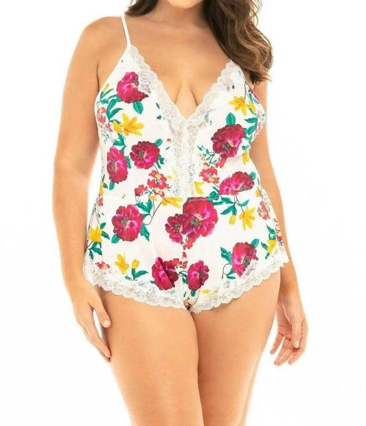 Oh La La Cheri - Reina Romper - Plus - clothing - floral - jumpsuits
