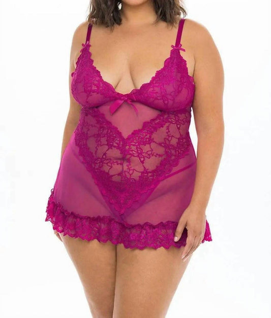 Oh La La Cheri - Valentine Babydoll - Plus - bras - clothing - intimates