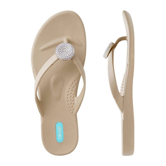 Oka - B - Women's Lucky Flip Flops - beige - shoes - slippers