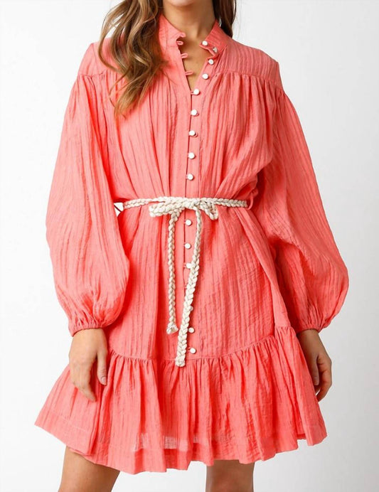 Olivaceous - Long Sleeve Button Dress - clothing - dresses - long - sleeve