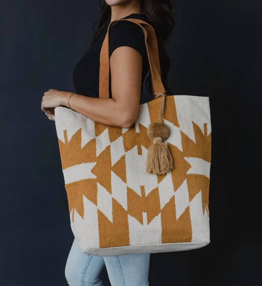 Panache Apparel - Aztec Tote Bag - bags - handbags - orange