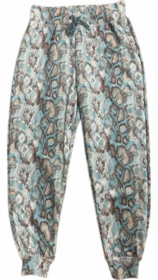 Panhandle - Women's Rock & Roll Cowgirl Range Athletic Jogger Pants - animal - blue - clothing
