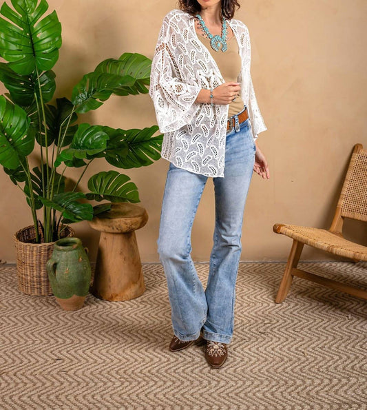 Paparazzi - Crochet Mesh Kimono Cardigan - cardigans - clothing - directbrandpartner