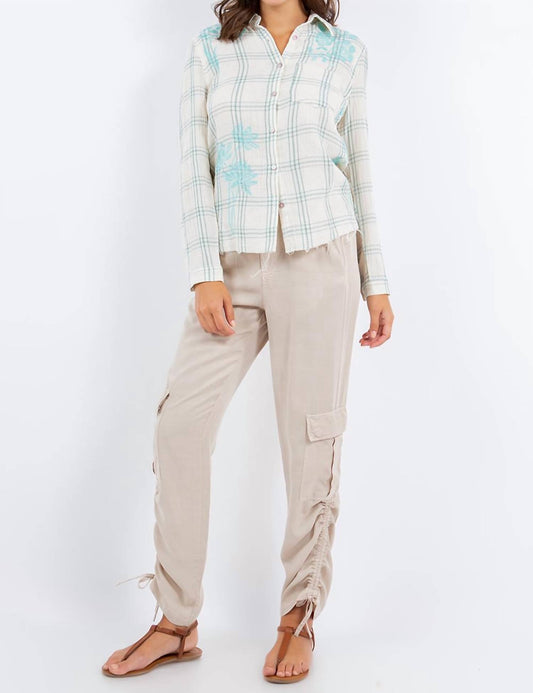 Paparazzi - Double Face Embroidered Plaid Shirt - blue - button - down - shirts - clothing