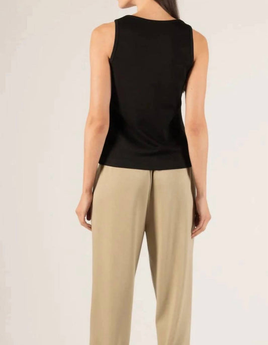 P.Cill - Butter Modal Simple Tank Top - black - clothing - modal