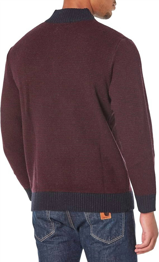 Pendleton - Shetland Wool Half Zip Sweater - clothing - men - red