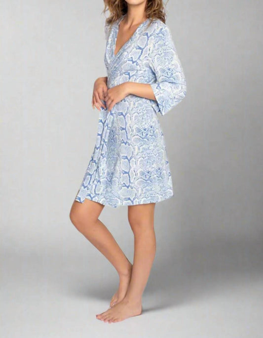 Pj Salvage - Feelin Snakey Loungewear Robe - animal - blue - clothing