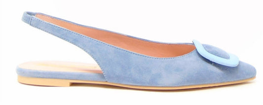 Pretty Ballerinas - Women's Ella Suede Slingback - blue - flats - loafers