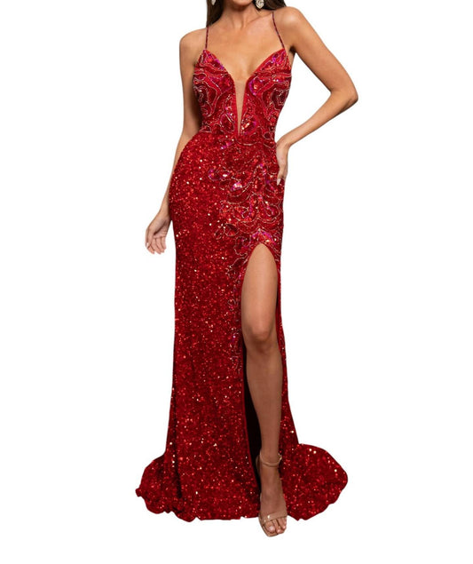 Rachel Allan - Fitted Ornate Prom Dress - clothing - dresses - patterned