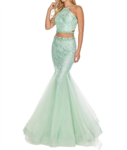 Rachel Allan - Two - piece Glittering Prom Dress - clothing - dresses - green