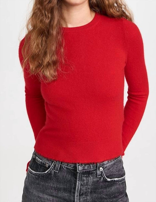 Re/Done - Cashmere Crewneck Long Sleeve Top - cashmere - clothing - red