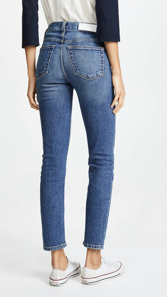Re/Done - High - rise Comfortable Stretch Cropped Jeans - blue - clothing - cotton - blend