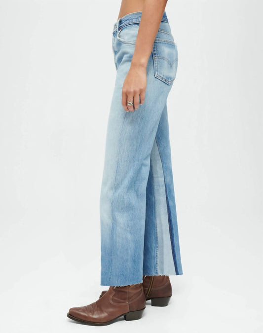 Re/Done - High Rise Wide Leg Crop Jeans - blue - clothing - cotton