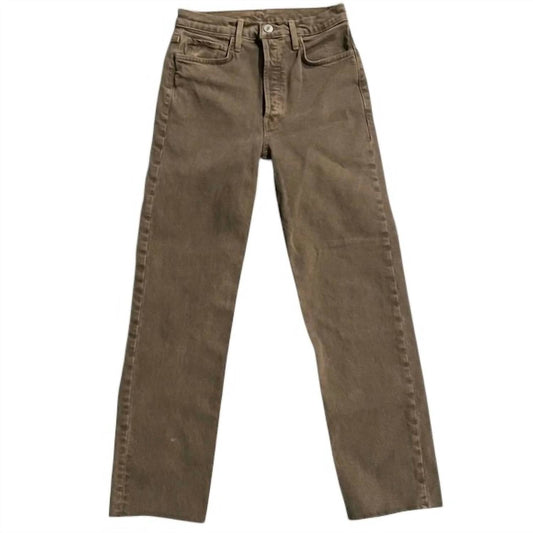 Re/Done - Women's 90s High Rise Loose Jeans - brown - clothing - cotton - blend