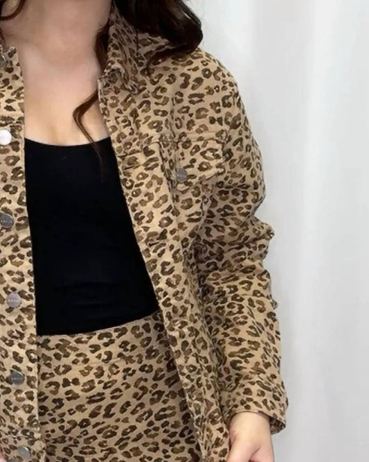 Risen - Leopard Oversized Jacket - animal - brown - casual - jacket