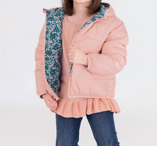 Rufflebutts - Girls Reversible Puffer Jacket - clothing - coats - floral