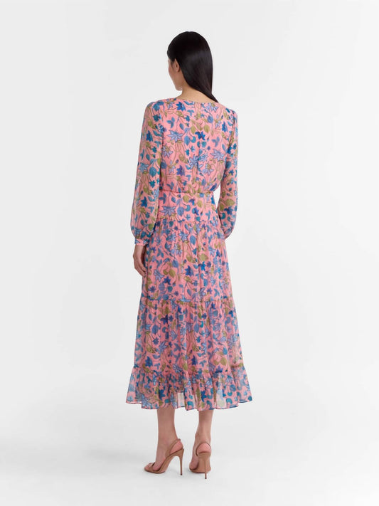 Saloni - Isabel Round Neck Midi Dress - clothing - dresses - floral